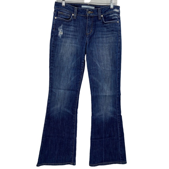 American Eagle Jeans Women Size 8 Short Kick Boot Blue Dark Wash Mid Rise